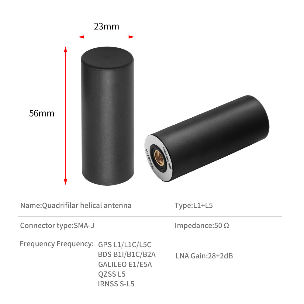 Antena RTK GNSS posicionamiento de hélice de alta precisión UAV vehículo no tripulado barco GPS L1 L2 L5 GLONASS Beidou Galileo SMA impermeable