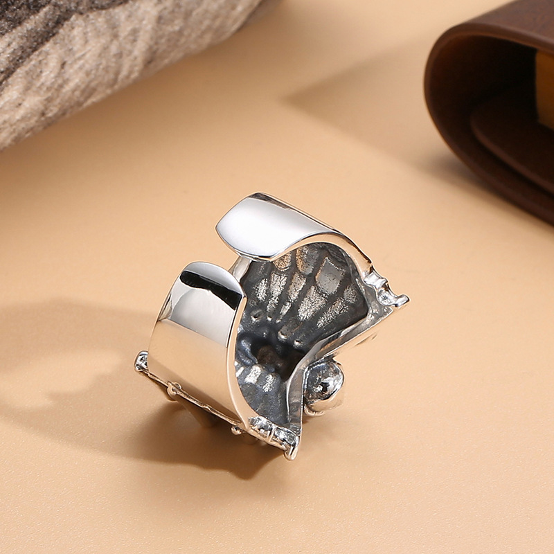Bague gothique Vintage pour hommes, toile d'araignée, lézard, Animal, couleur argent Antique, large ouverture, Punk, bijoux, de fête