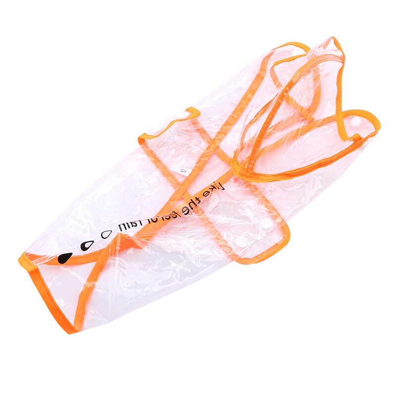 Kleine hondenregenjas met capuchon, transparante waterdichte regenjas van pvc, lichte kleding voor huisdieren, waterdicht: Oranje / S