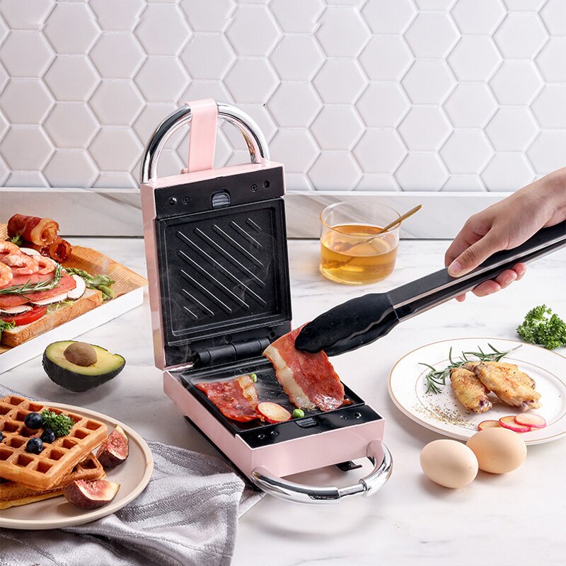 220V Sandwichera eléctrica de tiempo Waffle Maker Multi-baker tostadora hornear máquina de desayuno takoyaki Sandwichera