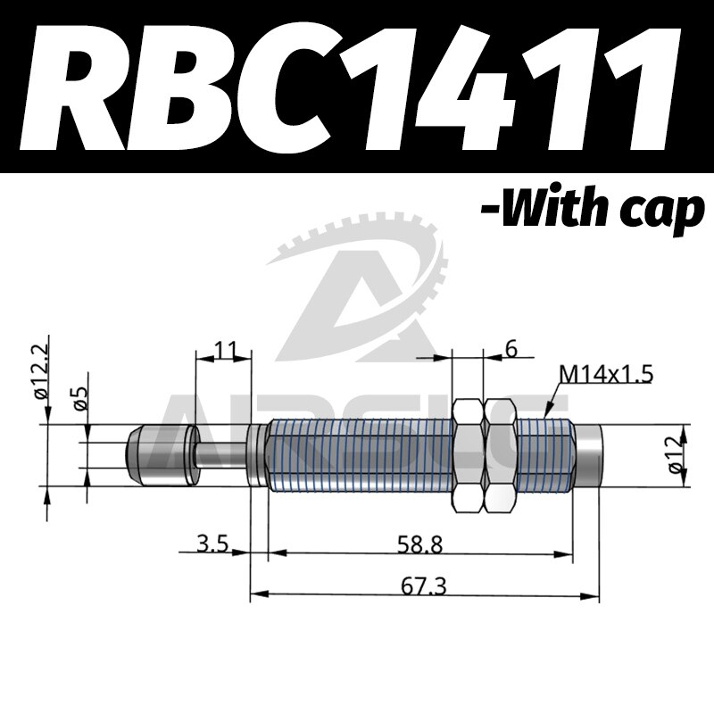 Pneumatisk hydraulisk støtdemper justerbar hydraulisk buffer rb serie  rb0805 rb1007 med hette rbc 1007 rbc 2725: Rbc 1411