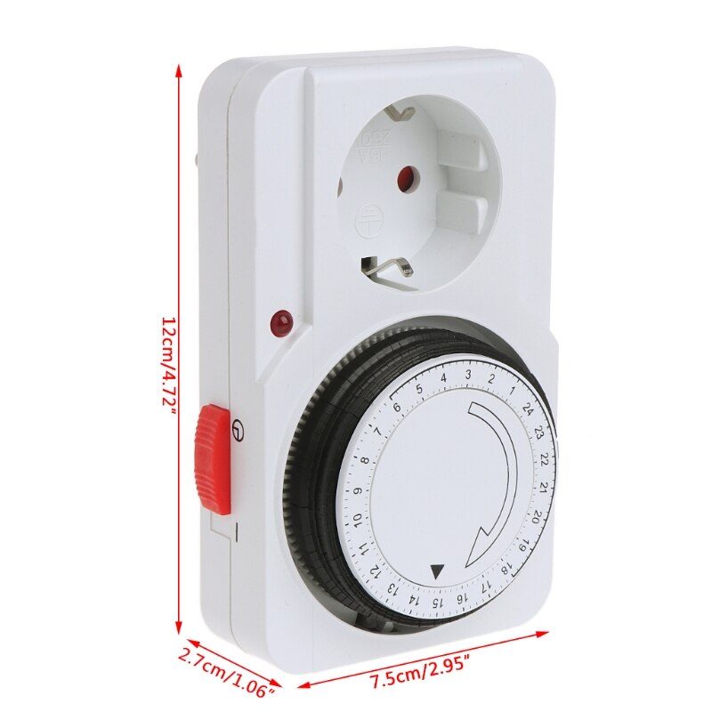 24H Mechanical Electrical EU Plug Program Timer Power Switch Socket Energy Saver 230V