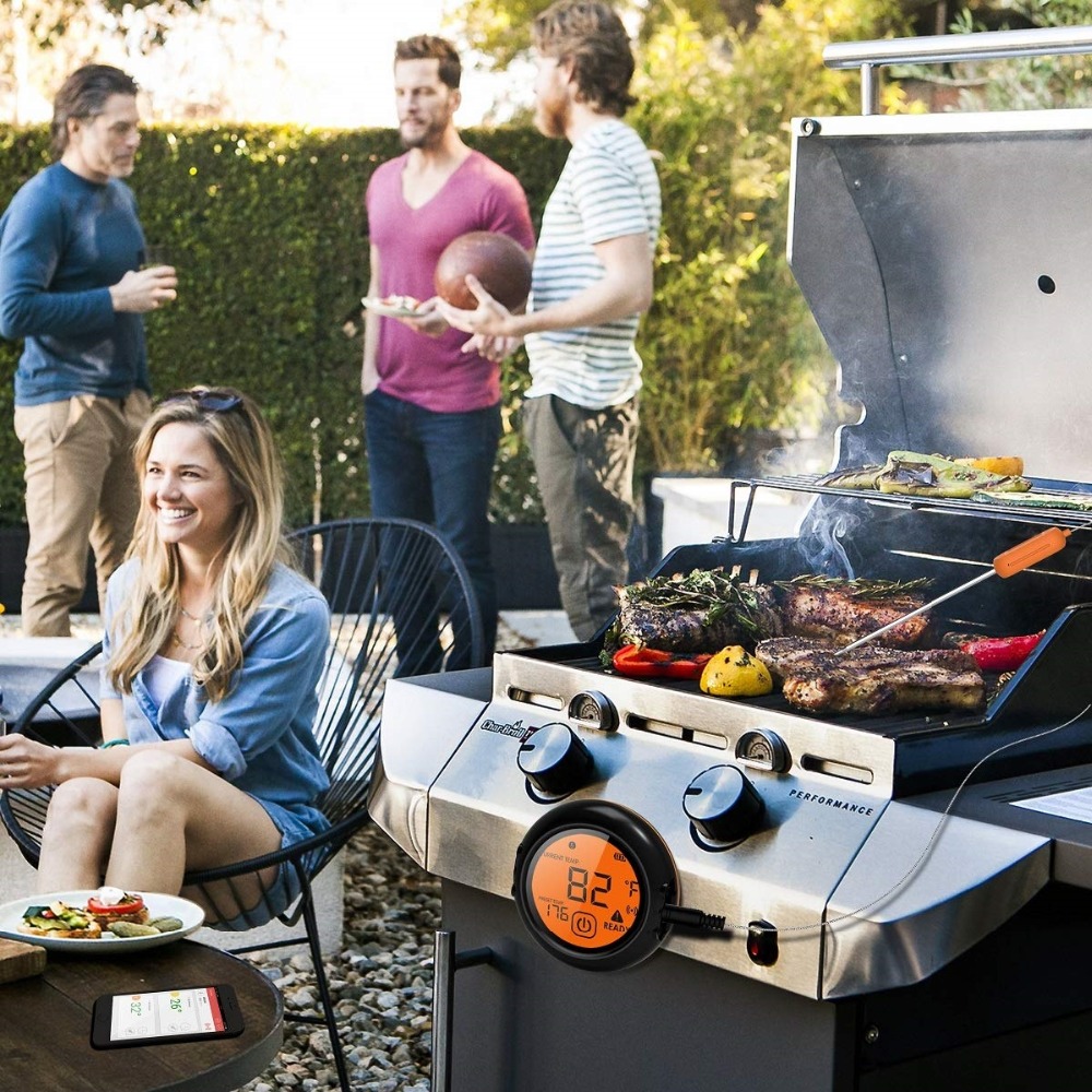 Meat Thermometer Wireless Bluetooth Oven Kitchen BBQ Grill Barbecue Food Cooking Smoker Thermometer Remote 6 Probes