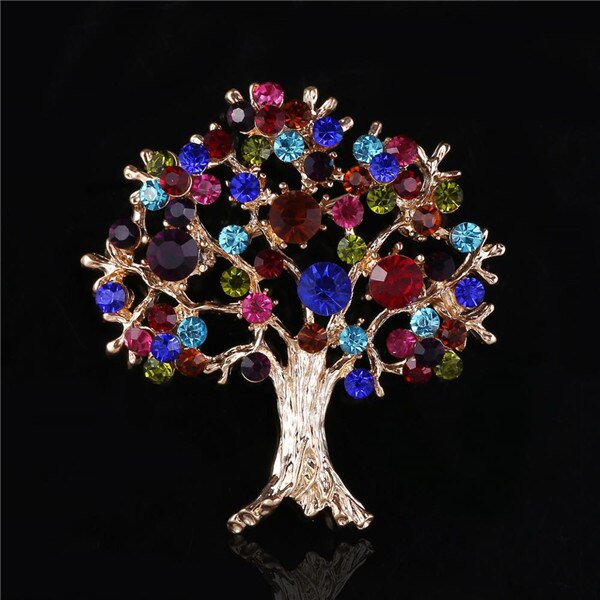 Big Pink Crystal Flower Brooch Rhinestone Pin Romantic Wedding Bride Bridesmaid Large Brooches For Woman Jewelry: Pure Gold Color