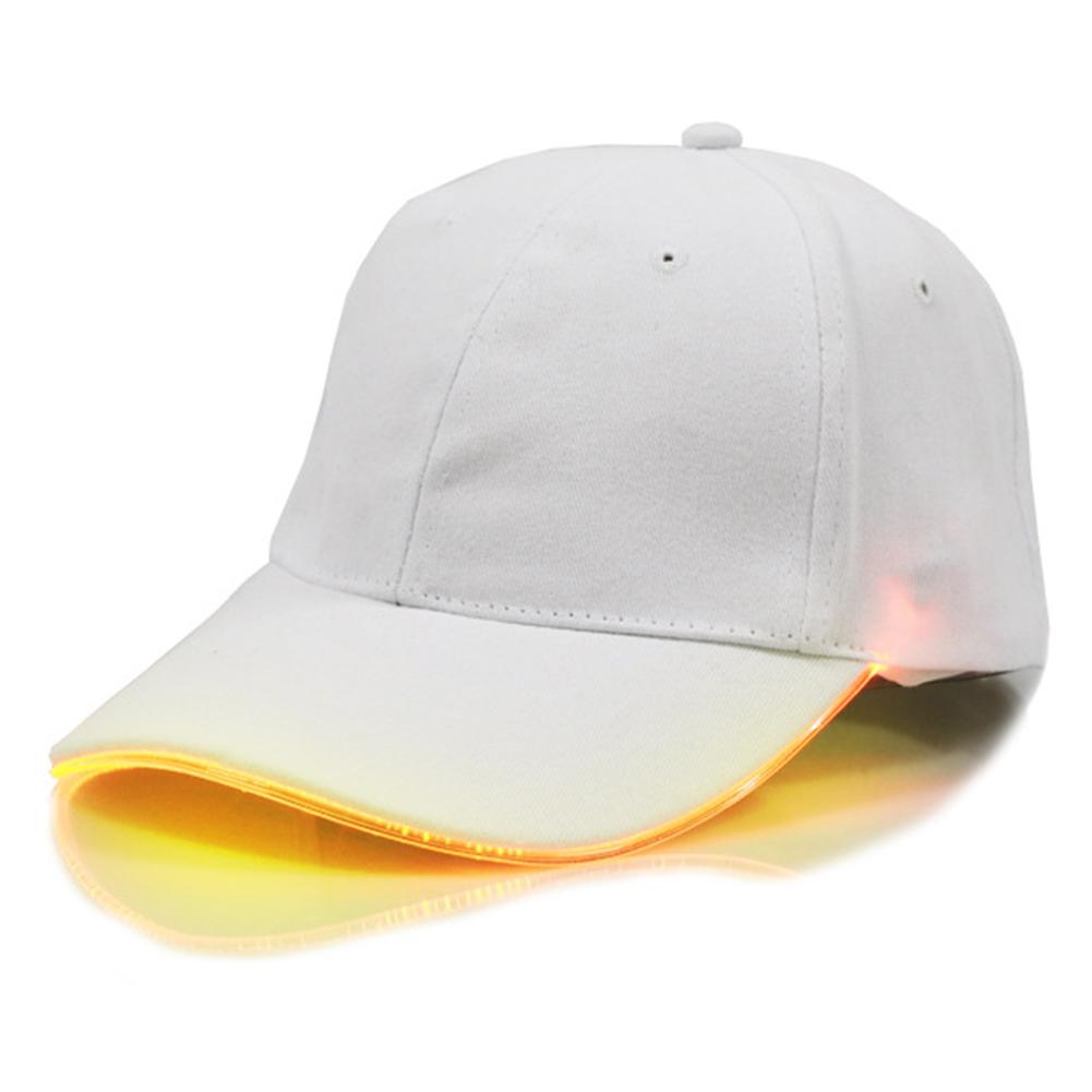 Nueva gorra de béisbol gorra de Hip Hop gorra de fibra óptica sombrero brillante LED de fibra óptica iluminador ajustable Unisex sombrero de sol