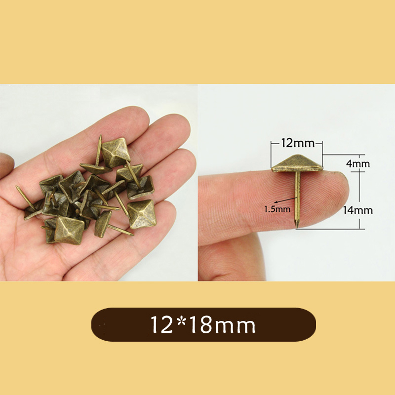 10x clavos para tapicería, tachuelas, pasadores para muebles con cabezal de clavo cuadrado