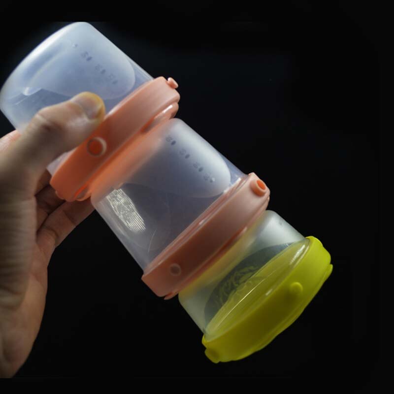 Bærbar mælkepulverformel dispenser madbeholder opbevaringsboks til babybørn toddler tre gitter baby madopbevaringsboks
