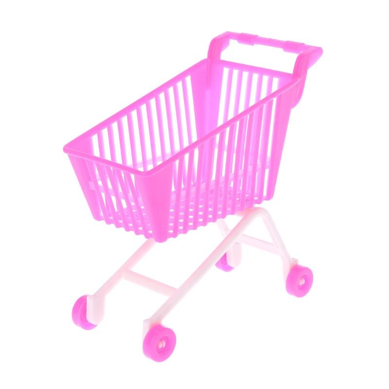 Pop Winkelwagen Plastic Leuke Miniatuur Mini Supermarkt Opslag Hand Truck Pretend Speelgoed Poppenhuis Mini Accessoires