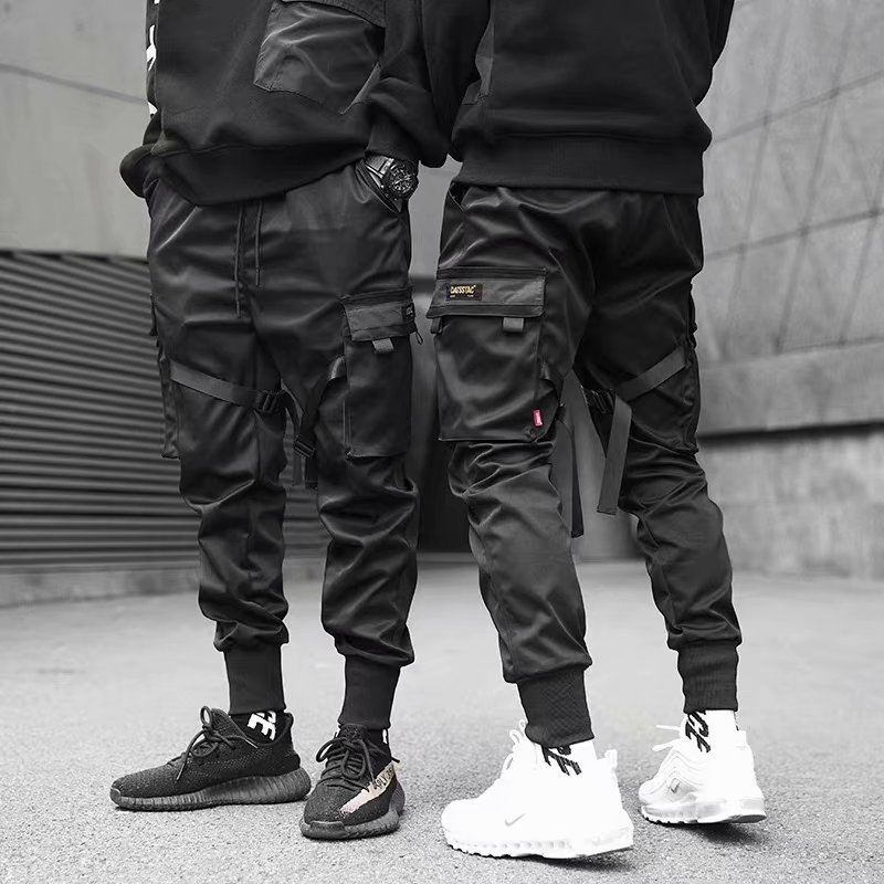 Pantalones Cargo informales para hombre, ropa deportiva masculina con múltiples bolsillos, de estilo Hip Hop, pantalones de lápiz Harem