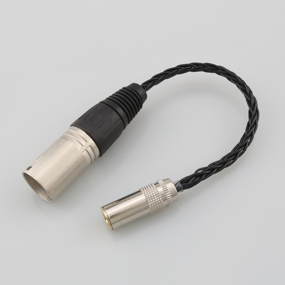 Hifi 7n occ sølv 4.4mm hun  to 4 pin xlr balanceret han audio adapter kabel 4.4 trrrs til xlr stik