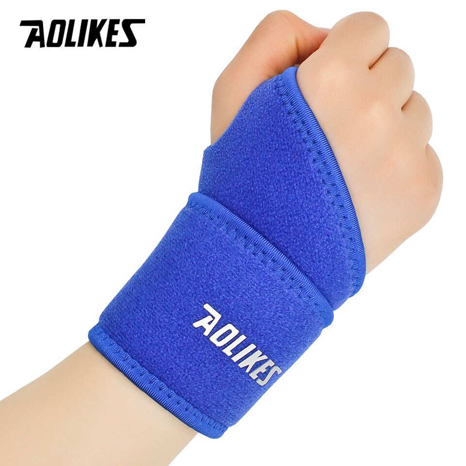 AOLIKES 1PCS Fitness Elastic Wristband Adjustable Sports Wrist Support Weight Lifting Support Band Open Wrist Rest: C-Blue-1Pcs