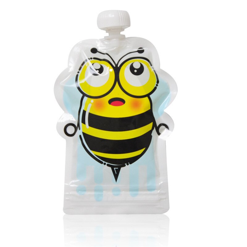 150ml Baby Nette Lebensmittel Lagerung Beutel Tragbare BPA-Frei Wiederverwendbaren Versiegelt Ergänzende Lebensmittel Beutel Hausgemachte Püree Zellstoff Lagerung tasche: Bee