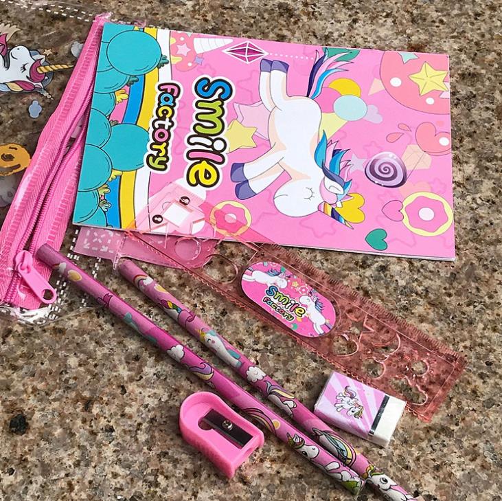 7 Pcs/set Cute Dream Unicorn Pencil Case+Ruler+Pen... – Grandado