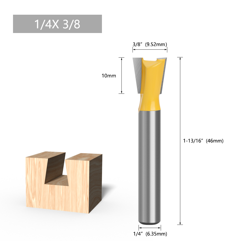 LAVIE 1pcs 6mm 1/4 Shank Dovetail Joint Router Bit Set 14 Degree Woodworking Engraving Bit Milling Cutter For Wood C06026 C07: 23mm