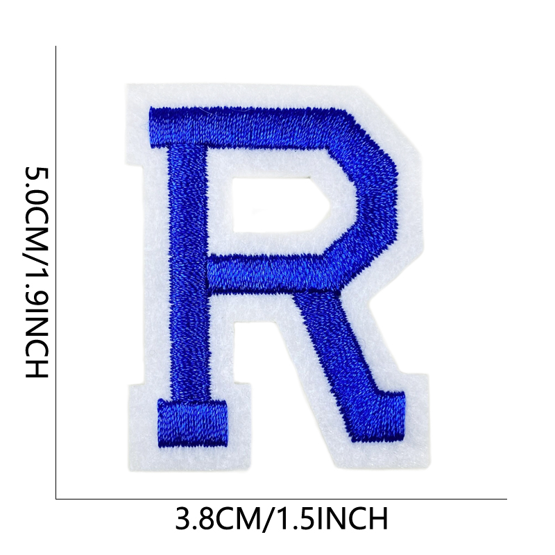Parches para planchar con letras bordadas azules Para Ropa Mochila Parches Para Naszywki Letras alfabeto coser Bordadas Adhesivas Ropa