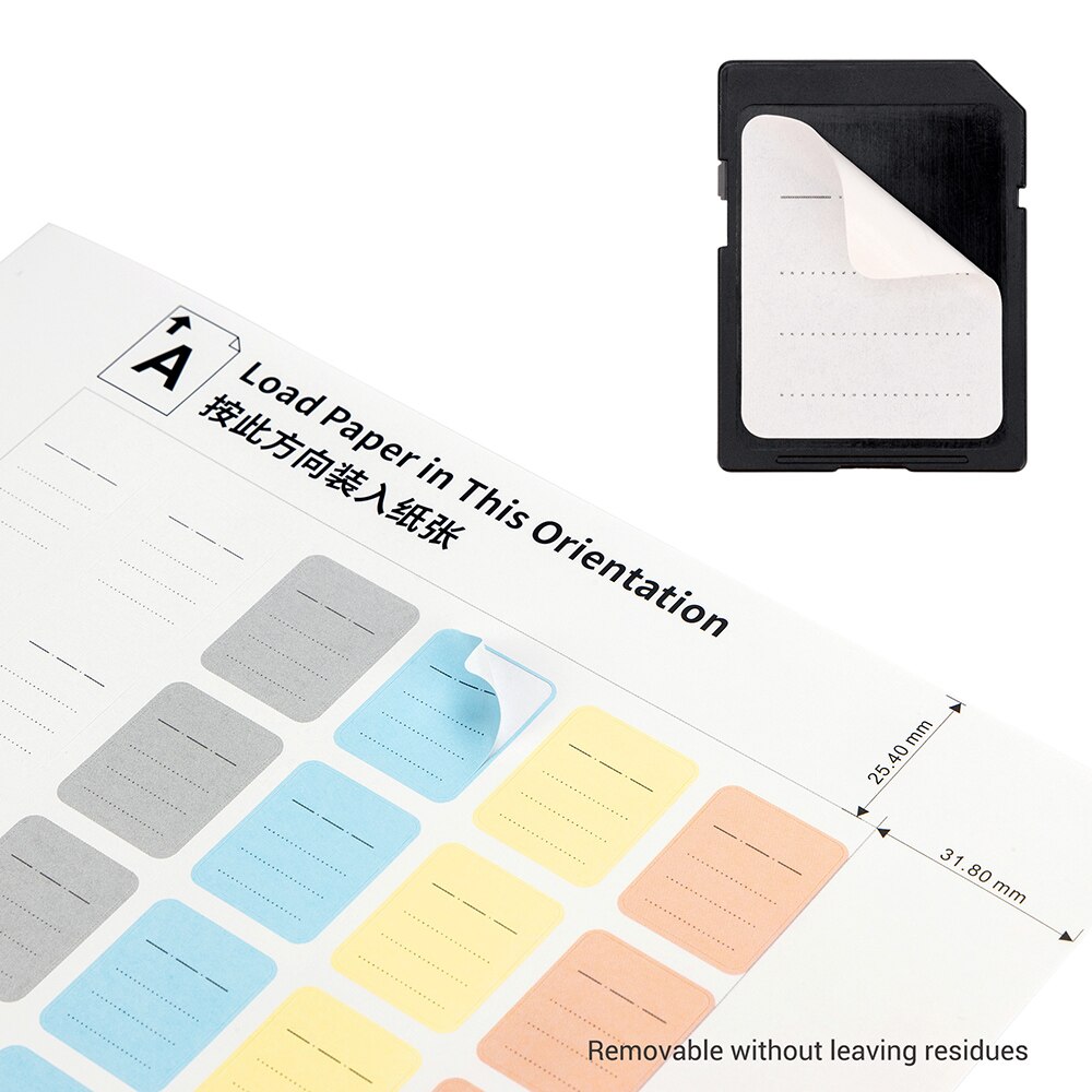 JJC 480 adesivi stampabili a mano adesivi per etichette per schede di memoria SD per SD/ CF CFexpress genere-b carta chiavetta USB bastone-in poi