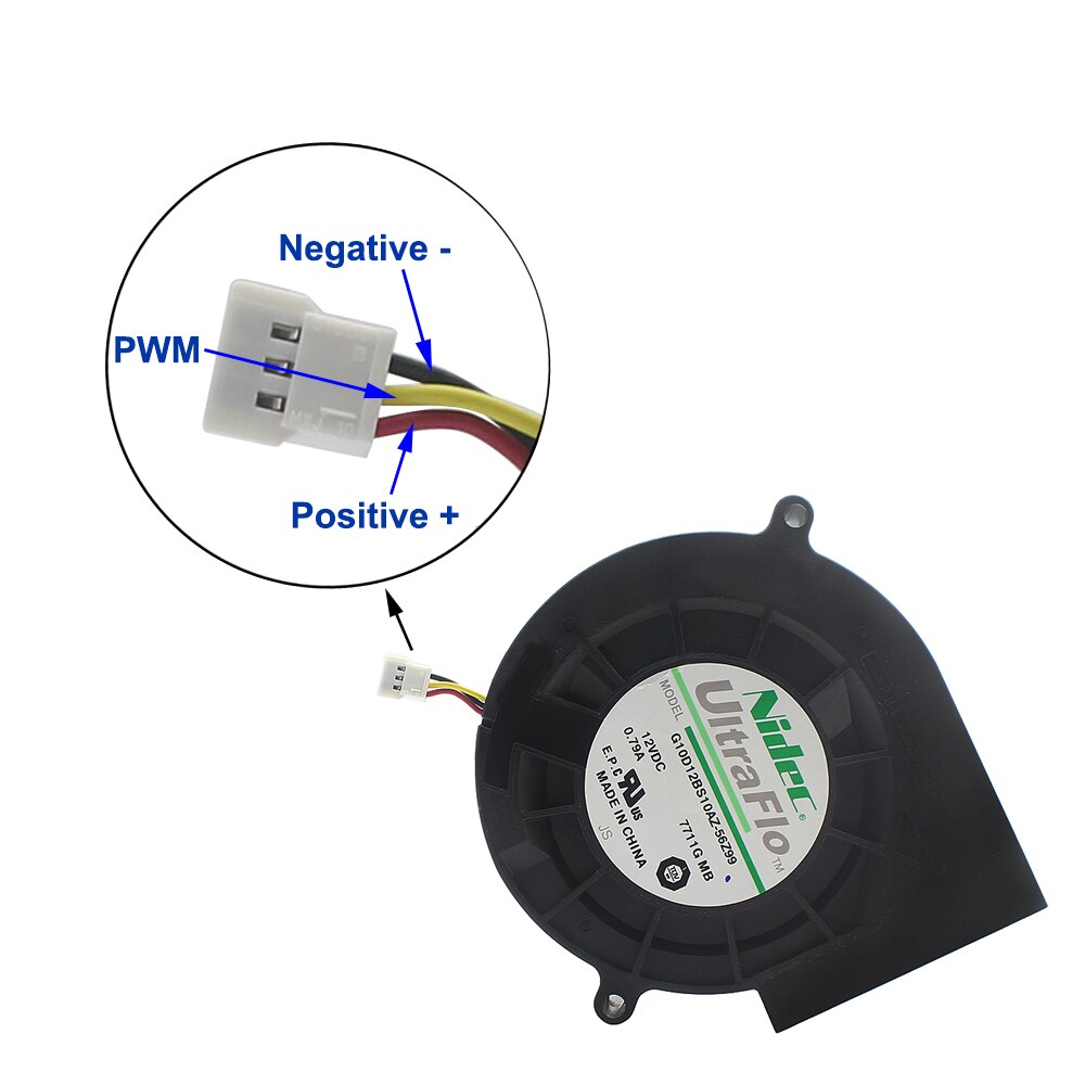 Nidec  dc 12v 0.79a dobbelt kugleleje blæser snekke luftudtræk grill gear blæser køle blæser høj hastighed stor vind