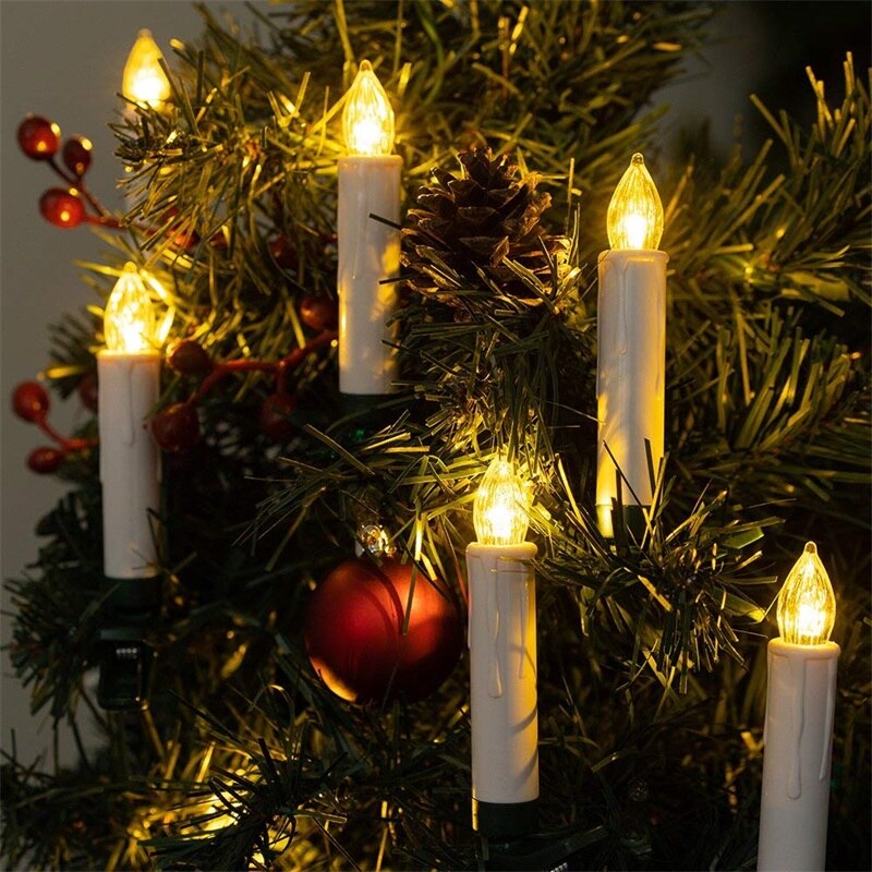 Years LED Candles Flameless Remote Taper Candles Led Tea Light for Home Dinner Party Christmas Tree Decoration Lamp