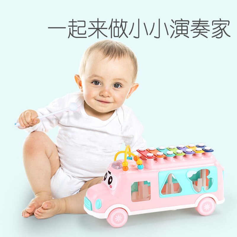 Sorteren, nesten, stapelen, bus speelgoed, geboorte, baby, educatieve sorteerders voor kinderen, ontwikkelingsspeelgoed, baby-muziekspeelgoed, klop op piano