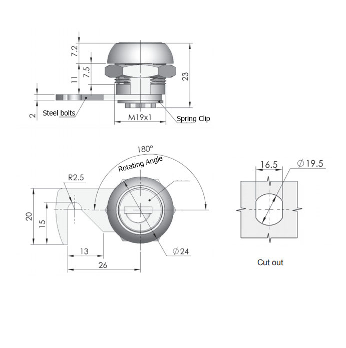 1Set Car Roof Box Lock Single Lock With 2 Keys For Older Karrite Halfords Boxes Car Exterior Storage Box Organizer Locks Parts