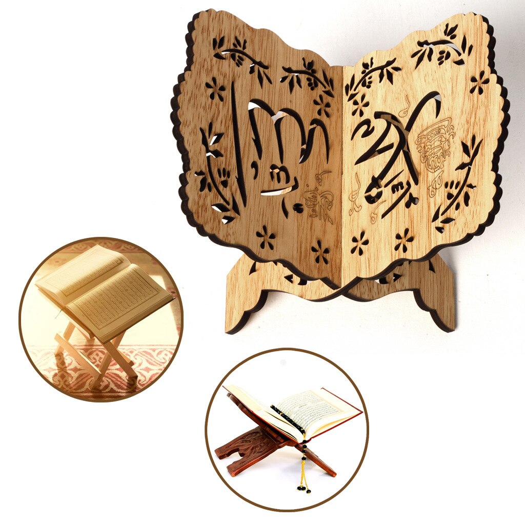 Holz Eid Al-Fitr Islamischen Buch Regal Bibel Rahmen Kuran Koran Koran Heiligen Buch Stehen Halfter Rehal Islam Hause dekoration Lagerung