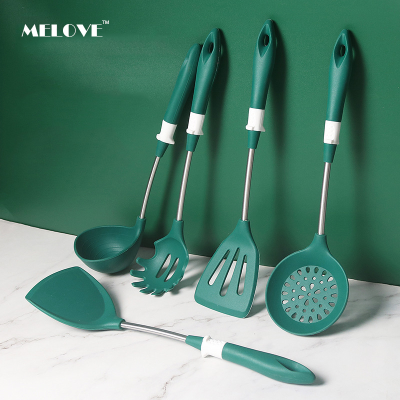Silicone Spatula Set Cooking Utensil Heat-Resistant Stainless Steel Core Eggs Pancakes Non-stick Cookware Kitchen Gadget