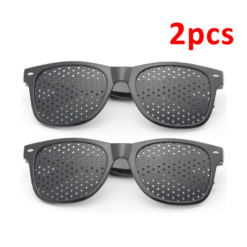 Vision Care Wearable Corrective Glasses Improver Stenopeic Pinhole Pin Hole Glasses Anti-fatigue Eye Protection Oculos De Grau: WHITE