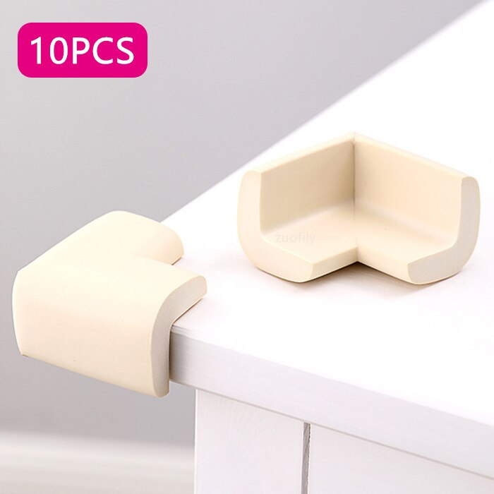 Protecteur d'angle de Table pour bébé, 10 pièces, housse de Protection de coin de meuble, bord droit doux, Protection de bord de Table pour bébé: Beige