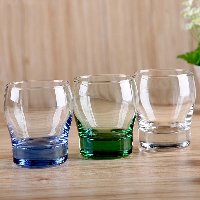 2 pièce/ensemble vitrail tasse café bleu tasse résistant à la chaleur tambour boisson tasse transparent verre à vin bière drinkware