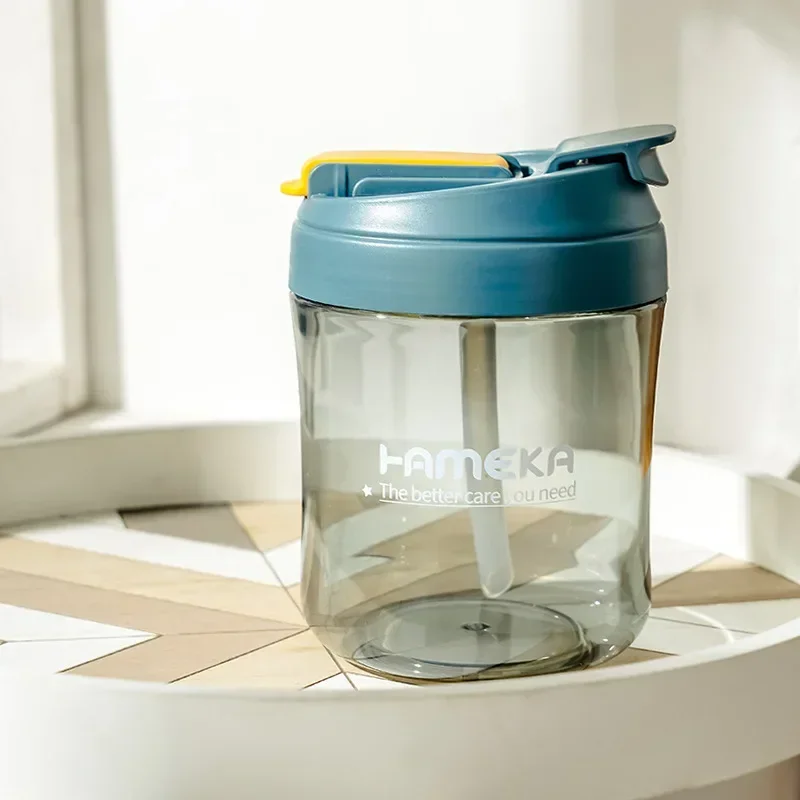 550Ml Creatieve In Stijl Zomer Grote Buik Cup Stro Recht Drinkmond Cup Schattige Mini Girl Plastic Water Cup Cadeau Cup: Blauw