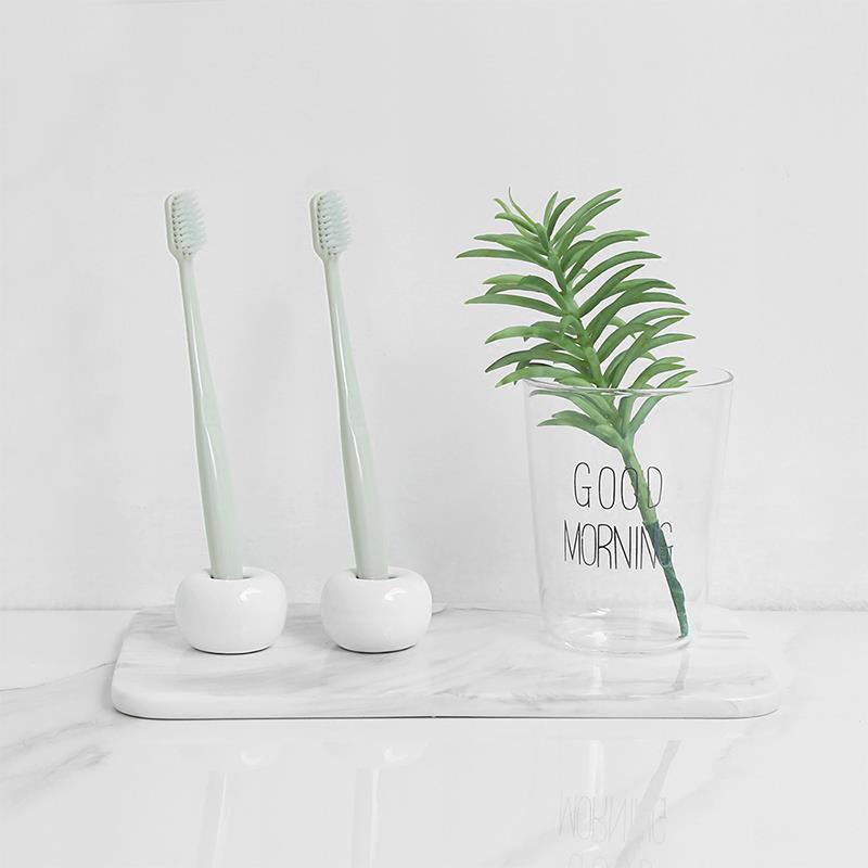 1 stk keramisk tandbørsteholder opbevaringsstativ badeværelse brusebad simpel tandbørste stativ hylde bad tilbehør