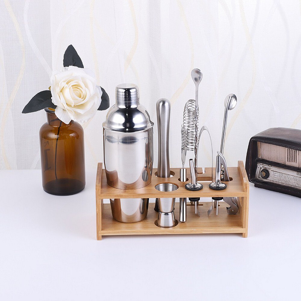 Stainless Steel Bartending Tool Set Cocktail Shaker Mixer Drink Bartender Browser Kit Bars Set Tools Homes Parties Bar Set