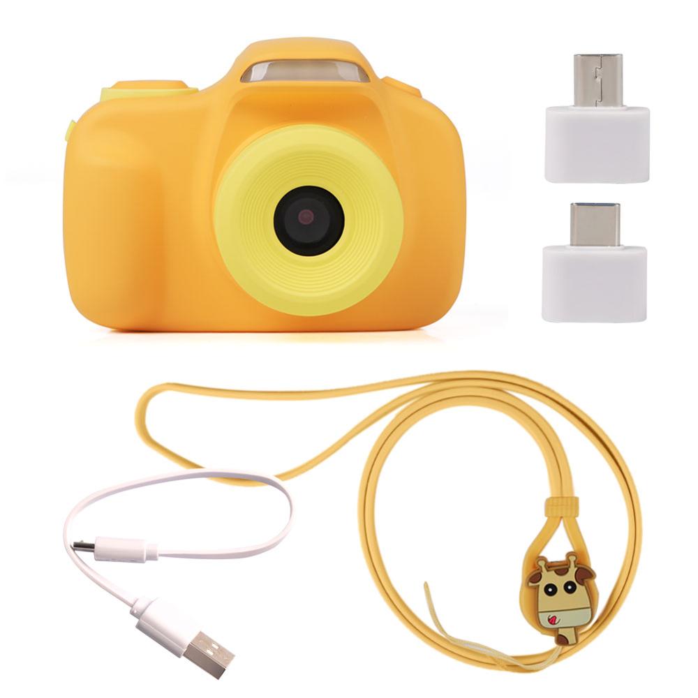 20mp crianças câmera digital portátil 2 hd screen hd 1080p tela anti shake crianças câmera 4x zoom digital filmadora para o presente de natal: YELLOW