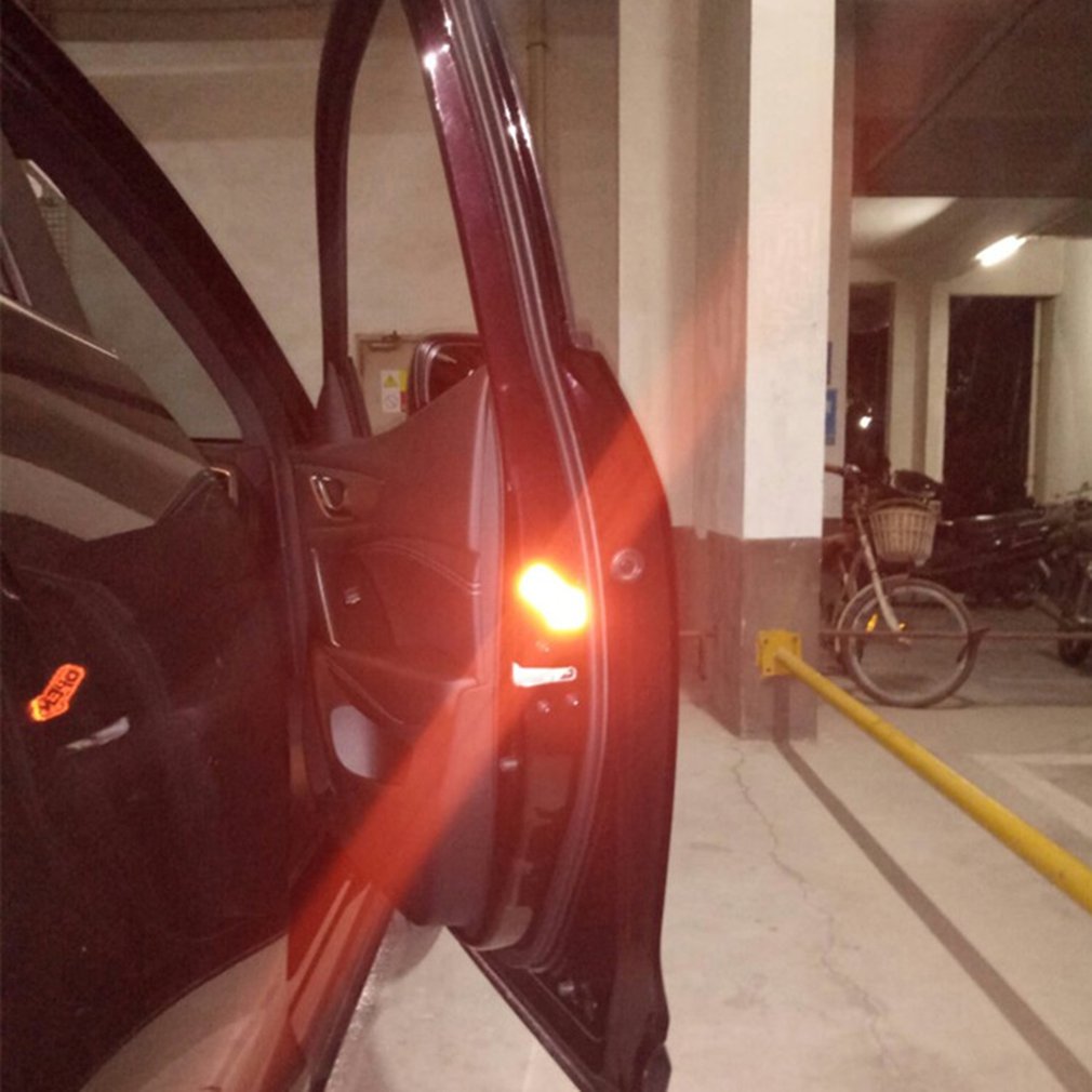 4Pcs Open Reflective Safety Warning Vehicle Car Door Sticker Sign Anti-Collision Reflective Warning Sticker