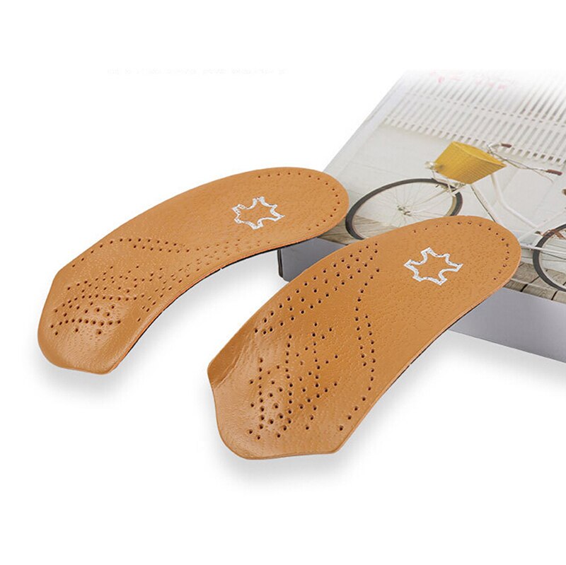 1 par unissex 3/4 comprimento palmilhas palmilhas ortopédicas palmilhas de couro palmilhas pé ferramenta arco suporte meia sapato almofada esportes ao ar livre