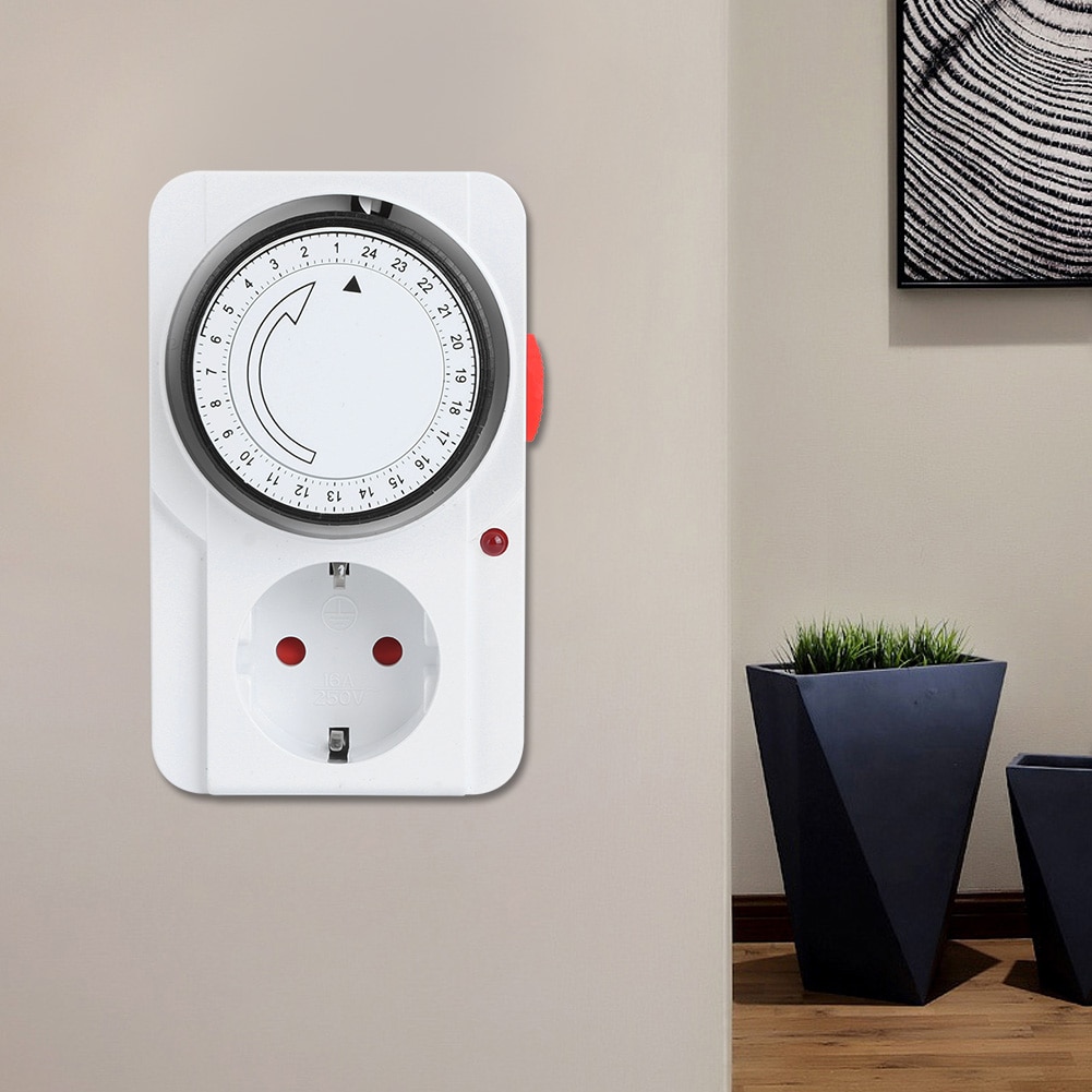 AC 230V Mechanical Timer Socket Indoor Mechanical 24 Hour Plug In Outlet Timer Home Safety Tool