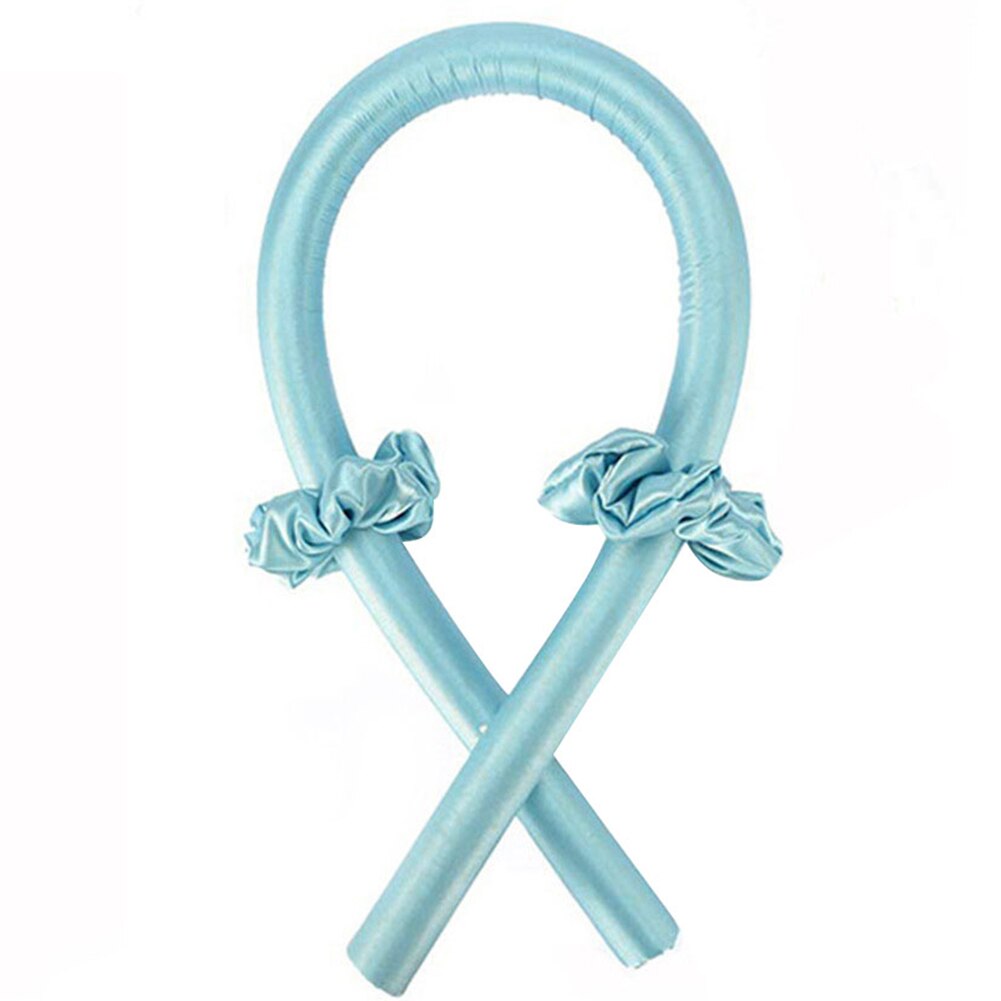 Heatless Curling Rod Headband No Heat Curls Ribbon Hair Rollers Sleeping Soft Headband Hair Curlers Ribbon Hair Styling Tools: Blue style1
