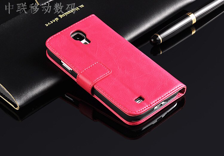 S4 case Gloednieuwe Originele mobiele Telefoon case Flip Portemonnee lederen Case Cover Voor Samsung Galaxy S4 I950 I9500: Roze
