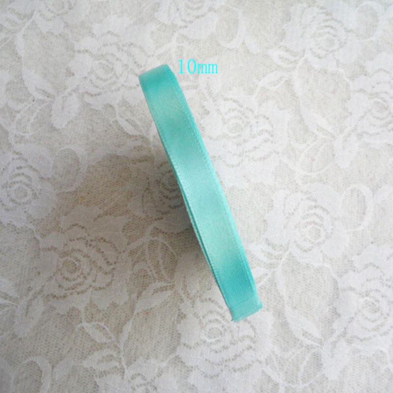 Ruban de satin de soie bleu tiffany de 25 mètres pour décoration de fête de mariage, emballage, vêtements de noël, ruban de tissu à coudre