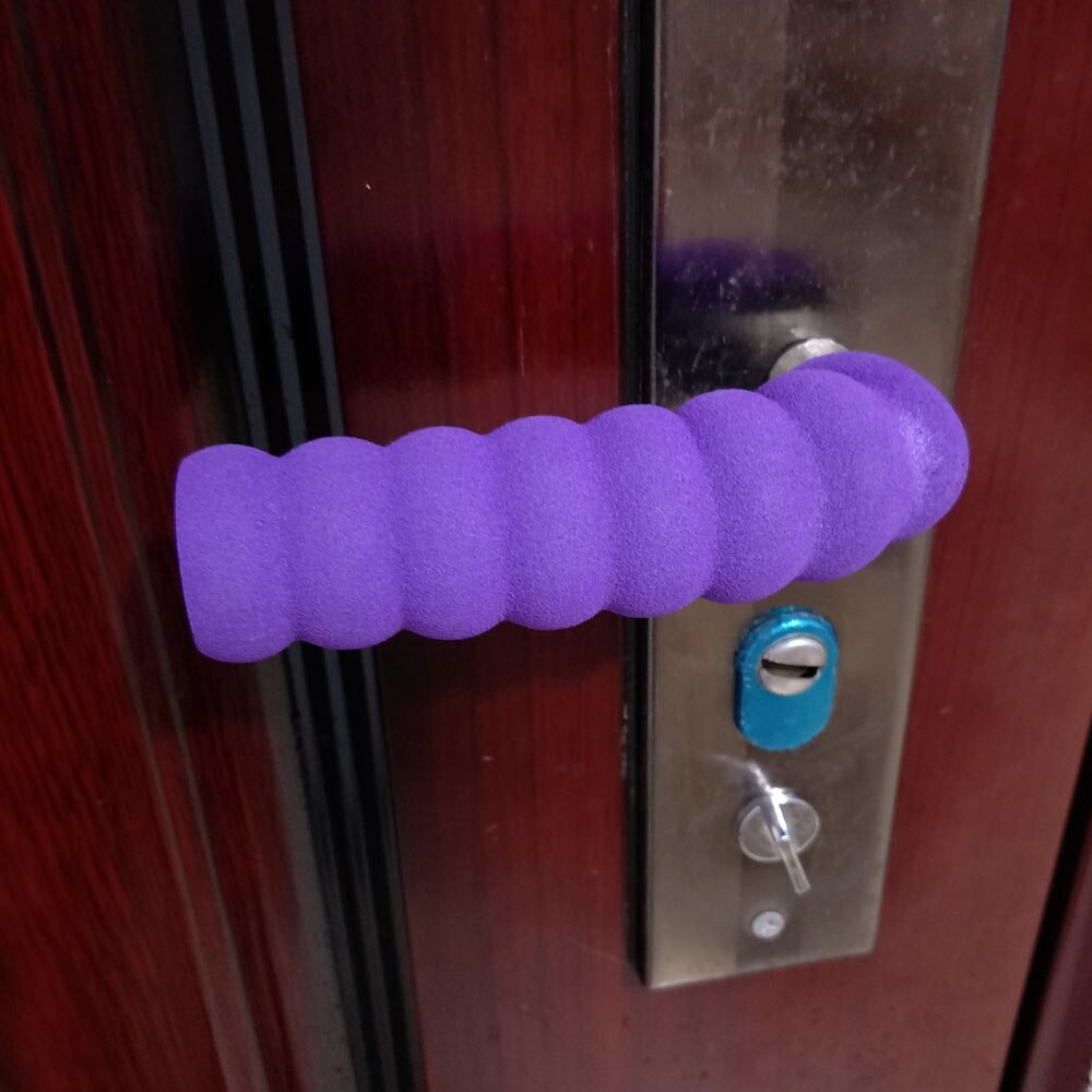 Protecteur de bouton de poignée de porte | Protection de sécurité pour bébé, sans statique, couvre-poussière élastique, fournitures domestiques: VIOLET