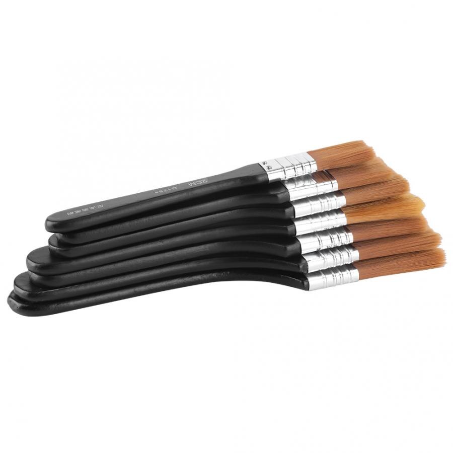 Verf Borstel Borstel Art 7 Stuks Lichtgewicht Houten Handvat Platte Penselen Set Voor Olieverf Acryl Schilderen Artes Schilderen