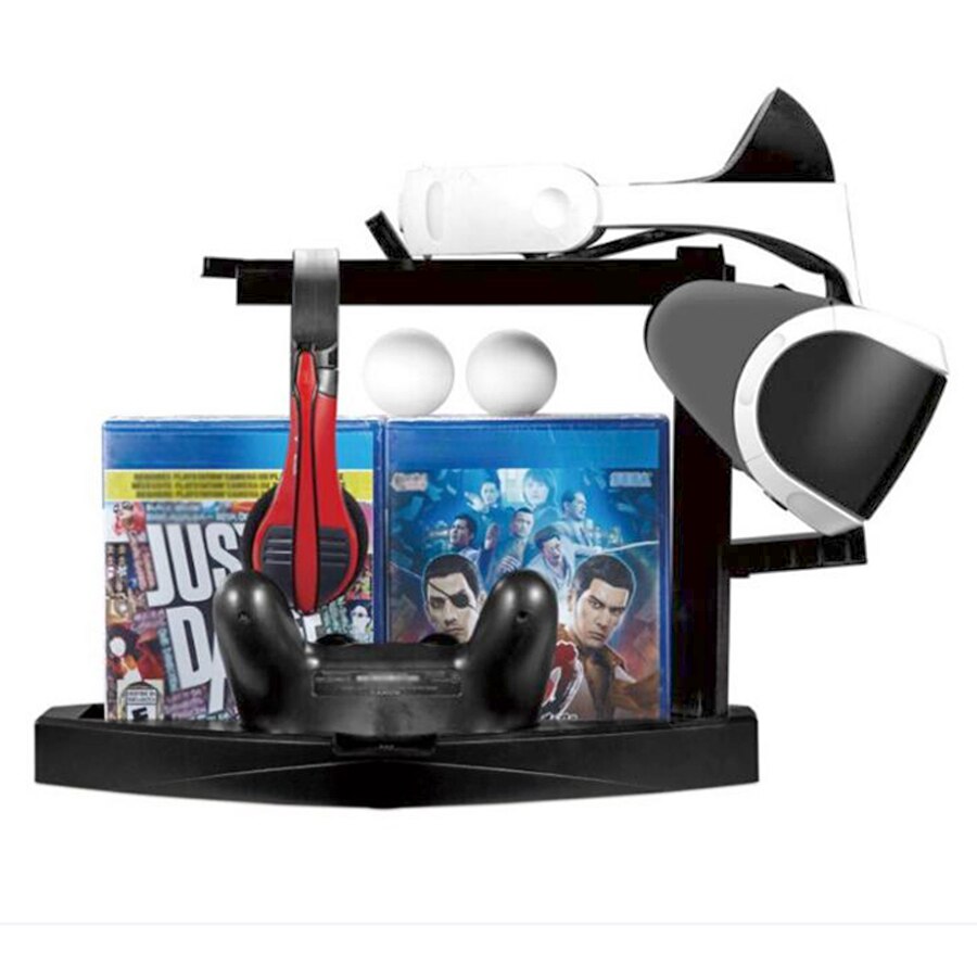 Estación de carga para PS4 PS, soporte de almacenamiento de VR, escaparate para PSVR CUH-ZVR2, 2th Display Discs Stand