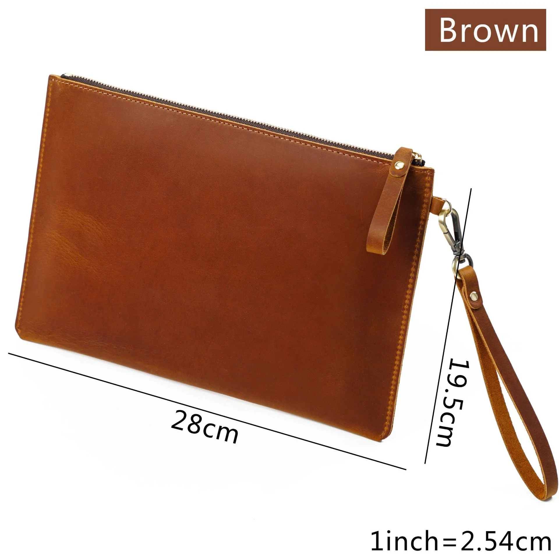 Genuine Leather Briefcase Business Luxury Laptop Sleeve Case Bag Wallet Tablet for iPad Protect Cover Pouch 11*7 inches: Blue