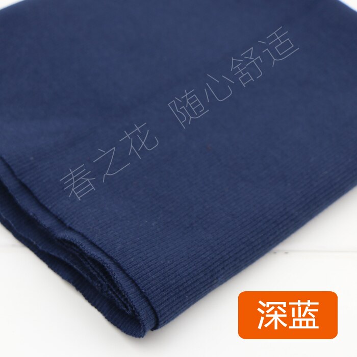 20X 100cm 2x2 Cotton knitted rib cuff fabric stretchy cotton fabric for DIY sewing clothing making accessories fabric: Deep Blue