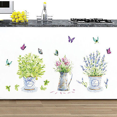 Removable Flower Garden Removable Wall Art Sticker PVC Decal DIY Room Home Mural Decoration