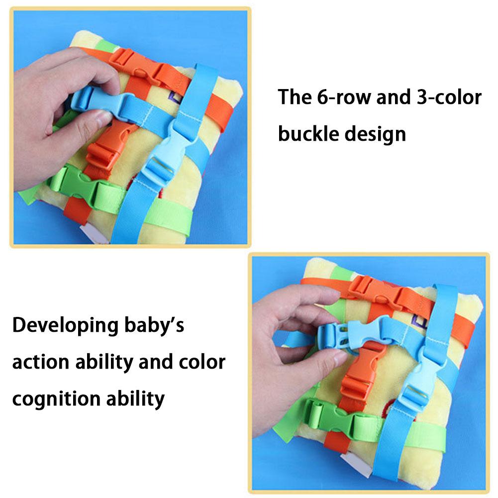 Børns børns tidlige uddannelse lås pude buster firkant med simpelt mønster legetøj til børn tidlig uddannelse læring legetøj
