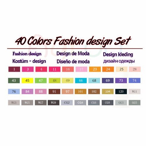 TOUCHNEW 30/40/60/80 Colors Art Markers Alcohol Based Markers Drawing Pen Set Manga Dual Headed Art Sketch Marker Pens: 40 costume design