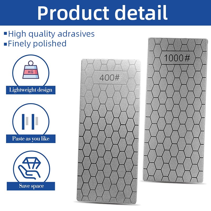 Diamond Knives Sharpening Stone 400# 1000# 600# Grindstone Knife Sharpener Ultra-thin Honeycomb Surface Whetstone Set