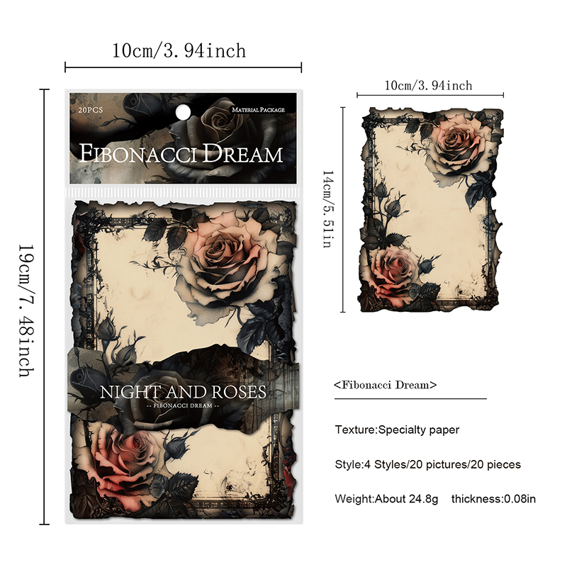 20 unids/pack estilo gótico Vintage oscuro decoración de colección de recortes Material papel perfecto para Collage diario artesanía suministros DIY