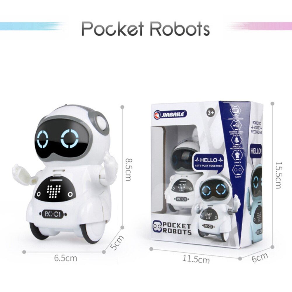 Intelligente Mini Rc Robot Talking Sound Controle Walking Dansen Zingen Met Led Licht Voor Kinderen (Wit)